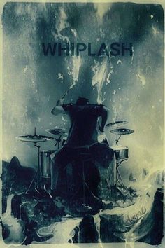 a black and white photo with the words whiplash on it