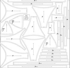 the sewing pattern is shown, and it shows how to cut out the top part