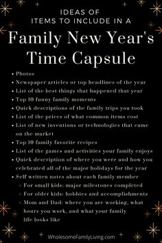 the new year's time capsule for families