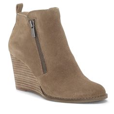 Lucky Brand Brown Yesterr Wedge Boots/Booties Round Toe, Leather Construction, Split Shaft With Zipper Detail On Both Sides. Wooden Wedge Heel, Back Pull-Tab Approximately 3” Heel New Size 12 Suede Wedge Boots With Round Toe, Brown Wedge Heel Boots For Spring, Fall Wedge Boots With Medium Width, Fall Wedge Heel Boots In Medium Width, Fall Suede Wedge Boots, Suede Wedge Boots For Fall, Fall Suede Wedge Heel Boots, Brown Leather Wedge Heel Boots, Brown Ankle Wedge Boots With Reinforced Heel