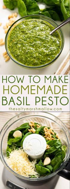 how to make homemade basil pesto in a food processor