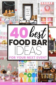 food bar ideas Food Items For Birthday Party, 40th Birthday Party Foods, Food Bar Ideas For Birthday Party, Party Food For 50th Birthday, Make Your Own Party Food Bar Ideas, Social Party Ideas, Birthday Snack Ideas For Adults, Party Food Catering Ideas, Inexpensive Birthday Party Food