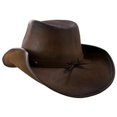 • Distressed Faux Leather • 4 1/2" Pinchfront crown• 3 1/2" Shapeable Brim• Selfmatching hatband• Circular metal Accents Hiking or riding, this simple distressed faux leather outback hat from Deadwood Trading Company has you covered. Basic and durable, this hat is made for rugged fun. It has a 4 1/2" pinchfront crown and a shapeable 3 1/2" brim. The self-matching hatband has a procession of circular aged metal studs across it for just a touch of flair. pair this hat with a pair of work boots and jeans for a classic outdoorsman look.