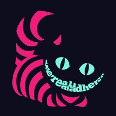 a black cat with green eyes and pink stripes on it's face is smiling at the viewer