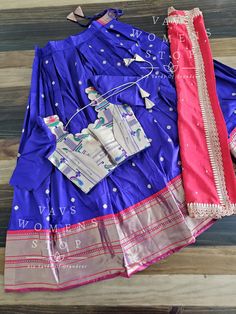 Lehenga And Blouse Fabric - Semi Benarasi SilkBlouse Size 34 with inner margins expandable up to 40. For Blouse size 32 alteration can be done on request.Padded - No. If needed lehenga measurement, please message me in advance before purchasing. Festive Semi-stitched Paithani Silk Choli, Wedding Paithani Silk Semi-stitched Lehenga, Blue Paithani Silk Blouse Piece With Dupatta, Blue Semi-stitched Cotton Silk Lehenga, Blue Semi-stitched Paithani Silk Blouse Piece, Paithani Lehenga, Langa Voni, Lehenga And Blouse, Blouse Fabric