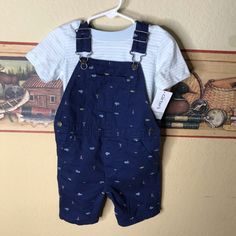 New With Tags. Casual Blue Overalls For Playwear, Blue Overalls For Playtime In Spring, Navy Cotton Sets For Spring, Playful Blue Cotton Overalls, Blue Overalls For Summer Playtime, Blue Summer Overalls For Playtime, Navy Cotton Playtime Sets, Cotton Navy Sets For Playtime, Blue Overalls For Summer Playwear