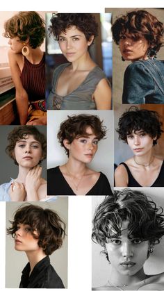 Perm Pixie Haircut, Perm Pixie, Super Cute Hairstyles, Pixie Cut Styles, Short Curls, Mullet Hairstyle, Short Hair Haircuts