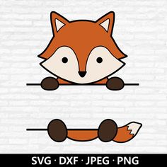 the svg fox is peeking out from behind a brick wall