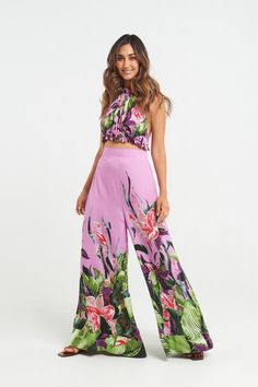 High Waisted Palazzo Pants, Paper Bag Pants, Bag Pants, Drawn Floral, Hawaiian Dress, Palazzo Pants, Resort Wear, Textile Design, Bathing Suit