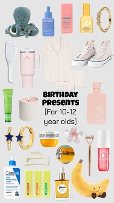 Birthday present inspo (for 10-12 year olds) #birthdaypresentideas #birthdaywishlist #birthday #giftinspo Things For Your Birthday List, Christmas Present Ideas For Girls 11, Christmas List 10-11, Teen B Day Gifts, Christmas Present Ideas For 12 Girl, Stuff To Get For Your Birthday 11 Yo, Christmas Gifts For Girls 12-14, Christmas Presents For 12 Year Girl, Presents For 10 Year Girl