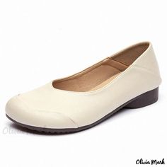 Olivia Mark - Chic Genuine Leather Vintage Style Low-Cut Shoes with Soft Soles - Comfortable Single Shoes for Casual Wear Stylish Running Shoes, Cut Shoes, Blue Leather Sandals, Orthotic Shoes, Patent Leather Oxfords, Low Cut Shoes, Mouth Design, Vintage Sandals, Chunky Heel Ankle Boots