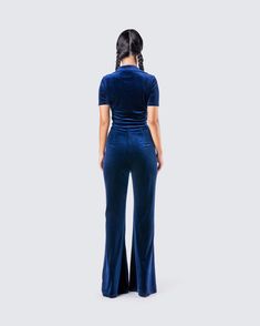 Throwing it back to an iconic trend from the 70’s with this flared jumpsuit 😍 Ready to hug you in all the right places, while also keeping you covered 💙 70s Jumpsuit, Flared Jumpsuit, 70s Clothing, Boogie Nights, Baby Ballerina, Throwing It Back, Flare Jumpsuit, All The Right Places, Hug You