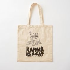 100% cotton reusable shopping carry bag with digital print on one side. Karma is a cat. Everyday Cotton Bags With Cat Print, Cotton Tote Bag With Cat Print, Cotton Bag With Cat Print, Rectangular Shape, Casual Cotton Bag With Cat Print, Cotton Bags With Cat Print For Everyday Use, Cotton Cat Print Bags For Everyday Use, Rectangular Cotton Bag With Cat Print, Rectangular Cotton Bag With Cat Design, Cotton Cat Print Rectangular Bag