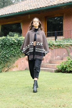 ALLPA, which means Earth, is a unique design inspired by our land, in our origins, combining the city with the countryside, colors and lines. They are perfect to keep us warm during the cold season, they are lightweight and they are not itchy. All our ponchos are made by women from Cotopaxi - Ecuador. Cozy Brown Poncho For Outdoor, Casual Brown Alpaca Outerwear, Casual Alpaca Poncho For Fall, One Size Outdoor Cape For Fall, One Size Fall Cape For Outdoor Wear, One-size Outdoor Cape For Fall, One Size Cape For Outdoor Fall Activities, Cold Season, Ponchos