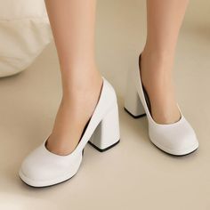 Gender: For WomenStyle: Fashion,KoreanOccasion: Casual,Party/Club,Office/CareerHeel Height: 9cmPlatform Height: 1.5cmSeason: Spring,Summer,Fall/Autumn,WinterPackage Contents: 1 x Shoes (Pair)Please see our size guide as below, you can choose the size according to your foot length and width.If your foot is a little wide and thick, we suggest you choose 1 size larger.Size Guide:28 = foot length 18.5-19cm (Foot width=6.5-7cm)29 = foot length 19-19.5cm (Foot width=7cm)30 = foot length 19.5-20cm (Foo Casual Block Heels With Platform, Medium Width, Chunky Platform Heels With Block Heel, Medium Width, White Heels With Square Toe, Medium Width, White Square Toe Heels With 4-inch Heel, White Platform Heels Ankle-high, Oxford Brogues, Club Office, Blue Pumps, Platform Heels Chunky