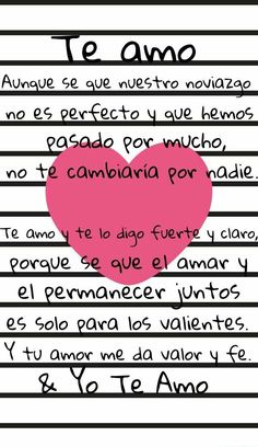 a poem written in spanish with a pink heart on the bottom and black lines above it