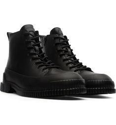 Camper Pix Combat Boot (Men) | Nordstrom Combat Boots Men, Combat Boot, Military Inspired, Black Leather Boots, All Black Sneakers, Boots Men, Black Boots, Leather Boots, Combat Boots