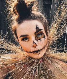 Scarecrow Makeup Ideas, Carnaval Make-up, Makeup Ideas For Halloween, Scary Scarecrow, Scarecrow Makeup, Halloweenský Makeup, Holloween Makeup