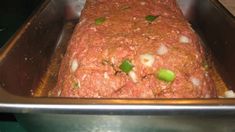 the meatloaf is ready to be cooked in the oven