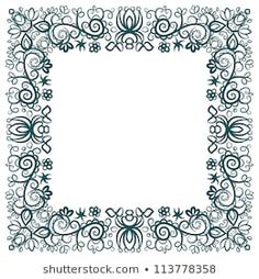 a square frame with an intricate design in the middle and bottom corner, on a white background