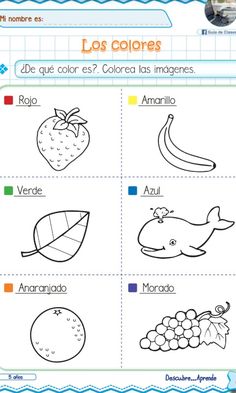 the spanish language worksheet with pictures of fruits and vegetables, including bananas, strawberries