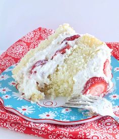 a piece of cake on a plate with a fork