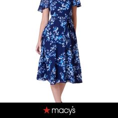 in stock Chiffon Midi Dress, Jessica Howard, Navy Midi Dress, Floral Chiffon, Belts For Women, Pick Up, In Store, Chiffon, Buy Online