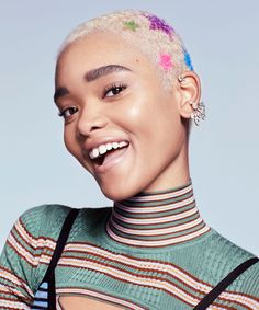 Why This Newbie Victoria's Secret Model Is Embracing Her Buzzcut On The Runway+#refinery29 Shaved Head Designs, Buzzed Hair Women, Split Dye, Buzz Cut Hairstyles, Shaved Hair Designs, Buzzed Hair, Overnight Hairstyles, Bald Hair, Shaved Head