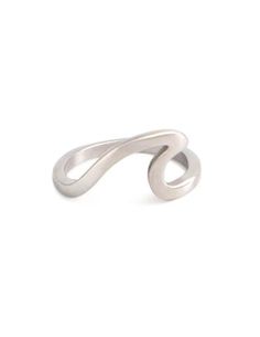 Silver Wave Ring Modern Adjustable Stackable Promise Rings, Adjustable Rings With A Modern Twist For Promise, Modern Twist Adjustable Promise Ring, Adjustable Promise Ring With A Modern Twist, Polished Finish Initial Ring For Promise, Initial Open Ring With Polished Finish For Promise, Modern Twist Stackable Promise Rings, Promise Initial Open Ring With Polished Finish, Modern Open Band Initial Ring For Anniversary