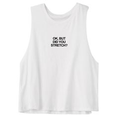 Gym Tank | Fitness Instructor | Fitness Trainer Tank | Workout Crop Top | Funny Gym Shirt | Ok, But Did You Stretch? Funny Gym Shirt, Fit Video, Funny Gym Shirts, Gym Tanks, Funny Gym, Gym Shirt, Womens Sports, Fitness Instructor, Workout Crop Top