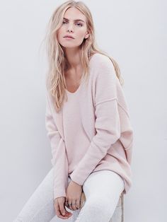 Softly Vee Sweater | Super soft and comfy this must-have sweater is a staple for the season.  Features a deep V-neck, exposed seam detailing, and dolman style sleeves. Bohemian Style Inspiration, Cozy Womens Sweaters, Vegan Fashion, Light Brown Hair, Oversized Sweater, Clothing Boutique, Minimal Fashion