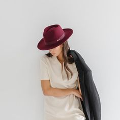 Monroe Rancher - Wine - GIGI PIP Gigi Pip, Rancher Hat, Felt Hats, Fedora Hat Women, Halo Style, Wearing A Hat, Find Color, Felt Hat, Fedora Hat