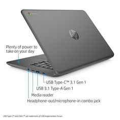 an open laptop computer with instructions on how to use the keyboard and back side view