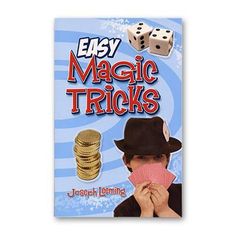 an easy magic trick book with dices and stacks of coins on the front cover