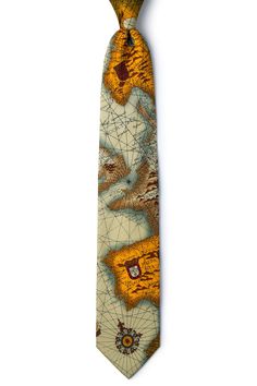 When Columbus returned from his trans-Atlantic voyage, the concept of the  Earth being flat was shattered.  This stunning necktie features a richly colored old World Map, perfect for anyone who loves World History or Travel! Imported. New World Map, Cravat Tie, The World Map, Old World Maps, Patriotic Stars, New Mens Fashion, Cool Ties, Tie Shop, Man Style