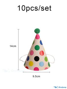 OrcaJump - 10-Piece Polka Dot Pattern Pom Pom Decorated Party Hats Playful Summer Party Supplies, Multicolor Novelty Party Supplies, Novelty Multicolor Party Supplies, Fun Multicolor Party Supplies, Playful Multicolor Carnival Hats, Playful Multicolor Party Hats, Playful Multicolor Party Supplies For Carnival, Novelty Multicolor Mini Hats For Party, Multicolor Carnival Party Supplies