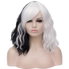 Wig Queen Sarcasm (8 Colors) - The Drag Queen Closet Black And White Wig, Parted Bangs, Curly Bob Wigs, Halloween Wigs, Short Curly Wigs, Wig With Bangs, Drag Queens, Short Wigs, Costume Wigs