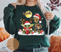 Christmas Disney Shirt, Groot Christmas, Groot Shirt, Coffee Sweater, Diy Gift Card, Christmas Disney, Winter Coffee, Coffee Sweatshirt, Star Wars Christmas