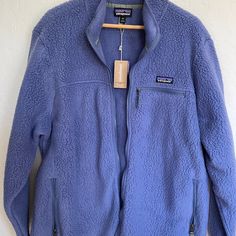 Women's Size Xxl - Patagonia Tends To Run Small For Me. This Used To Be My Size When I Was An Xl, Now I'm A L And It's Too Big. Influenced By Our Fleece Heritage, But Made Modern With 100% Recycled Polyester Double-Sided Shearling Fleece, This Jacket Provides Ultimate Softness And Warmth. Fair Trade Certified Sewn. Patagonia Retro Pile Fleece Jacket Women's Features & Specifications: 100% Recycled Polyester Double-Sided Shearling: Made Of Plush 100% Recycled Polyester Double-Sided Shearling For Patagonia Long Sleeve Fleece Outerwear, Patagonia Fleece Long Sleeve Outerwear, Patagonia Fleece Outerwear With Long Sleeves, Blue Winter Hiking Fleece Jacket, Patagonia Blue Winter Outerwear, Blue Patagonia Winter Outerwear, Blue Patagonia Outerwear With Pockets, Winter Blue Patagonia Outerwear, Cozy Blue Fleece Jacket With Pockets