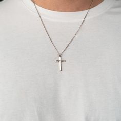 Silver Cross Necklace Mens, Men Cross Necklace, Cross Necklace Men, Cross Necklace For Men, Cross Necklace Simple, Arabic Jewelry, Mens Cross Necklace, Birthday Gifts For Boyfriend Diy, Cross Necklaces