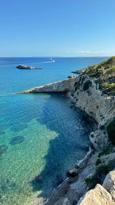 the water is crystal clear and blue