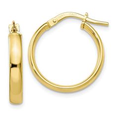 10k 10kt Yellow Gold Polished Hoop Earrings 13.5 mm X 9.25 mm 1.03 Grams average weight (+/- 8%) This is pure 10Kt! Not Plated! Not Gold Filled! Length = 13.5mm Width = 9.25mm Thickness = 3 mm Hollow Polished Price is for one PAIR Gender: Women's Stamped 10K or 417 Wire & Clutch Manufacturing Process: Tubing Hinged hoop We offer the lowest prices that we can. We therefore can not accept any offers. Visit our store at http://stores.ebay.com/allofthebestforless Hollow Design, Timeless Accessories, Yellow Gold Earring, Gold Polish, Fine Jewellery Earrings, Gold Hoop, Gold Hoop Earrings, 10k Gold, Earring Gifts