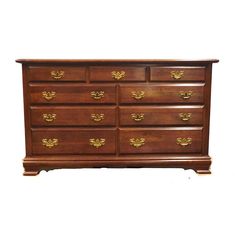 CRESENT FURNITURE Solid Cherry Traditional Style 55" Double Dresser  33.5" High 55.75" Wide 19" Deep  We specialize in high end used furniture that we consider to be at least an 8 on a scale of 1 to 10 regarding condition, unless otherwise noted. 90s Furniture, Cherry Wood Dresser, Victorian Dresser, Victorian Dressers, Victorian Home Decor, Jens Risom, Hickory Chair, Wood Dresser, Double Dresser