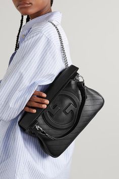 GUCCI Blondie quilted leather tote | NET-A-PORTER Gucci Quilted Leather Shoulder Bag, Luxury Gucci Soft Leather Bag, Designer Black Quilted Shoulder Bag, Designer Gucci Soft Leather Bag, Designer Gucci Bag In Soft Leather, Everyday Luxury Black Quilted Bag, Quilted Black Bags For Everyday Luxury, Designer Gucci Soft Leather Shoulder Bag, Designer Gucci Shoulder Bag In Soft Leather