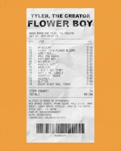 a ticket for the creator's flower boy concert