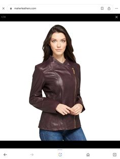 Brown Leather Jacket With Zipper For Work, Luxury Brown Biker Jacket With Zipper Closure, Luxury Brown Biker Jacket With Zipper, Luxury Brown Leather Jacket For Fall, Brown Leather Jacket For Fall, Brown Leather Jacket Outfit, Womens Leather Jacket Outfit, Cheap Leather Jacket, Dark Brown Leather Jacket