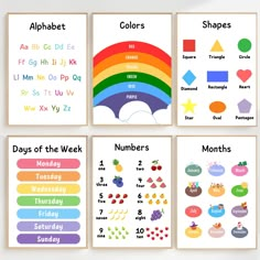 A printable set of 6 Educational Posters perfect for learning everyday basics in any setting (classrooms, playroom, nursery, daycare, baby room, living room, etc)! Instantly download upon purchase and print them out at home or a local print shop for immediate use. ITEM DETAILS: ------------------------- * 6 Educational Posters to promote child learning: Alphabet, Numbers, Colors, Shapes, Days of the Week, and Months * You will receive PDF instructions and zipped folders with 5 high-resolution (3 Family Picture Poster For Toddler, Preschool Room Wall Decor, Preschool Classroom Posters, Learning Posters For Toddlers, Learning Corner At Home Toddler, Daycare Wall Decor, Educational Posters For Toddlers, Nursery Daycare, Learning Everyday