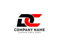 letter c logo design with black and red color for company identity or business, suitable for use on many purpose