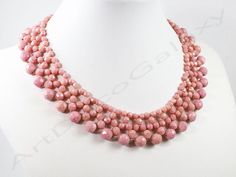 Vintage Pink Glass Bib Necklace, circa 1950, made of multifaceted and graduated beads intricately stranded. In very good condition.The shipping cost is for Standard Registered Mail. Please contact us to combine shipping or to request Express shipping. For all Countries not figured in the shipping list please contact us for a quote and shipping details.We will consider offers and we will gladly send you additional information or pictures.Thank you for visiting ArtDecoGalaxy home of International Party Necklaces With Oval Faceted Beads, Party Beaded Necklaces With Faceted Round Beads, Formal Beaded Necklaces With Faceted Beads, Faceted Beaded Necklaces For Party, Formal Beaded Necklace With Faceted Beads, Formal Costume Jewelry Beaded Necklaces With Faceted Beads, Formal Faceted Beaded Necklaces, Faceted Round Beads Costume Jewelry Necklace, Formal Beaded Crystal Necklace With Round Beads