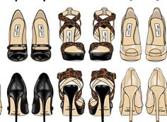 nine pairs of women's high heeled shoes